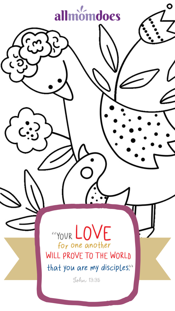 Bible Memory Verse Coloring Page John 13 35 AllMomDoes