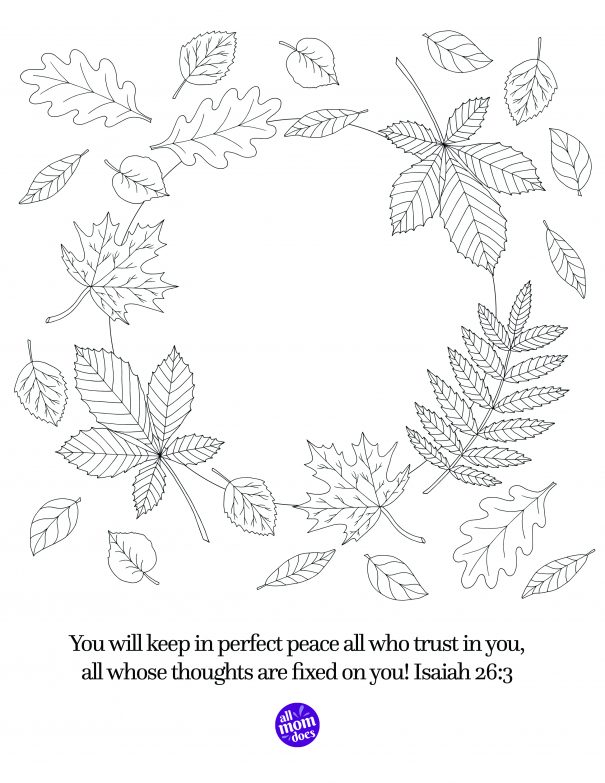 Weekly Bible Verse + Coloring Page: Isaiah 26-3 | allmomdoes