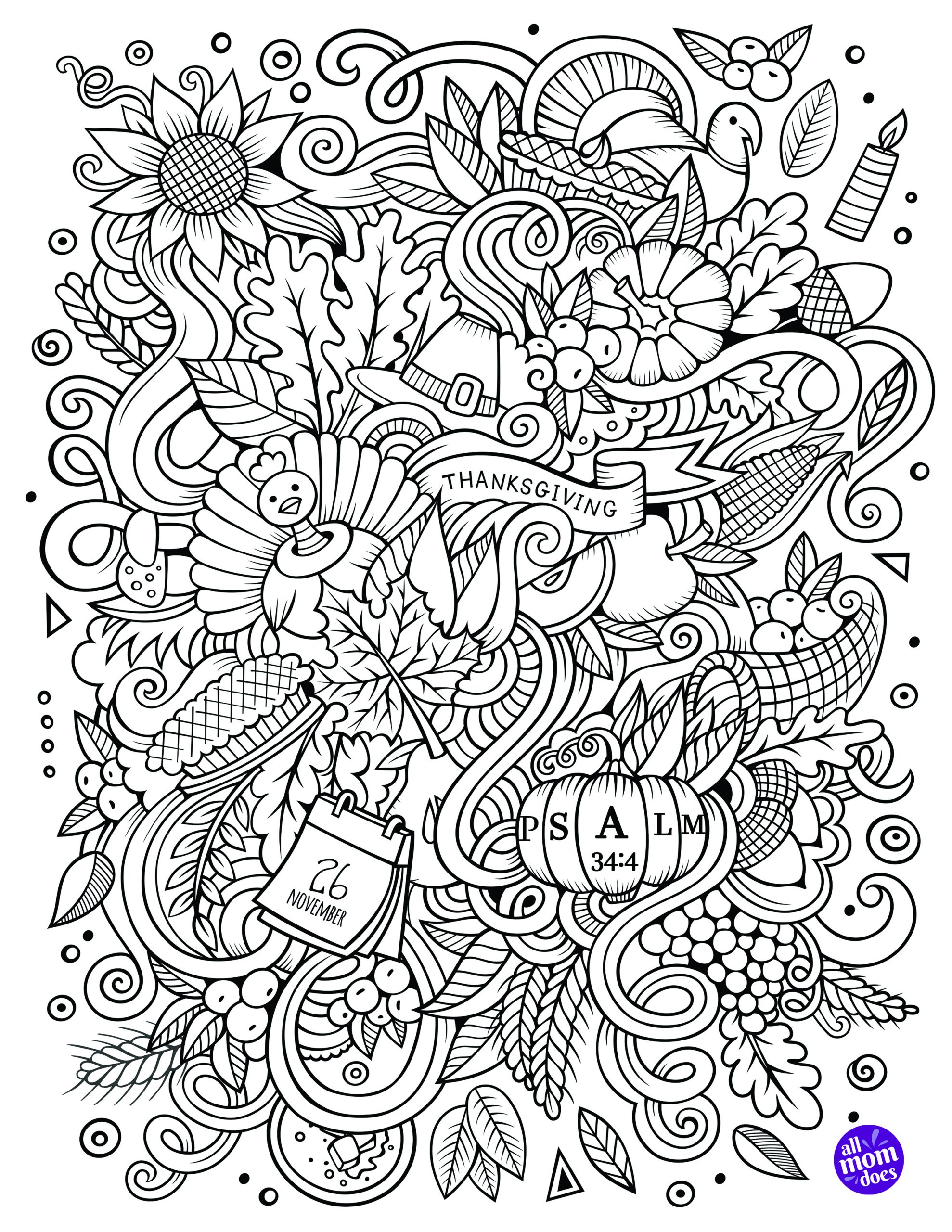 Bible Memory Verse + Coloring Page: Psalm 34-4 | allmomdoes