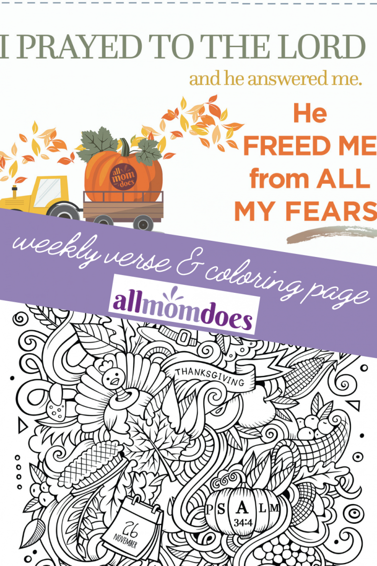 Bible Memory Verse Coloring Page Psalm 34 4 Allmomdoes