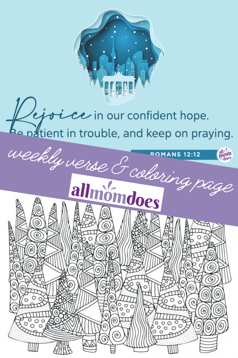 Bible Memory Verse + Coloring Page: Romans 12:12 | allmomdoes