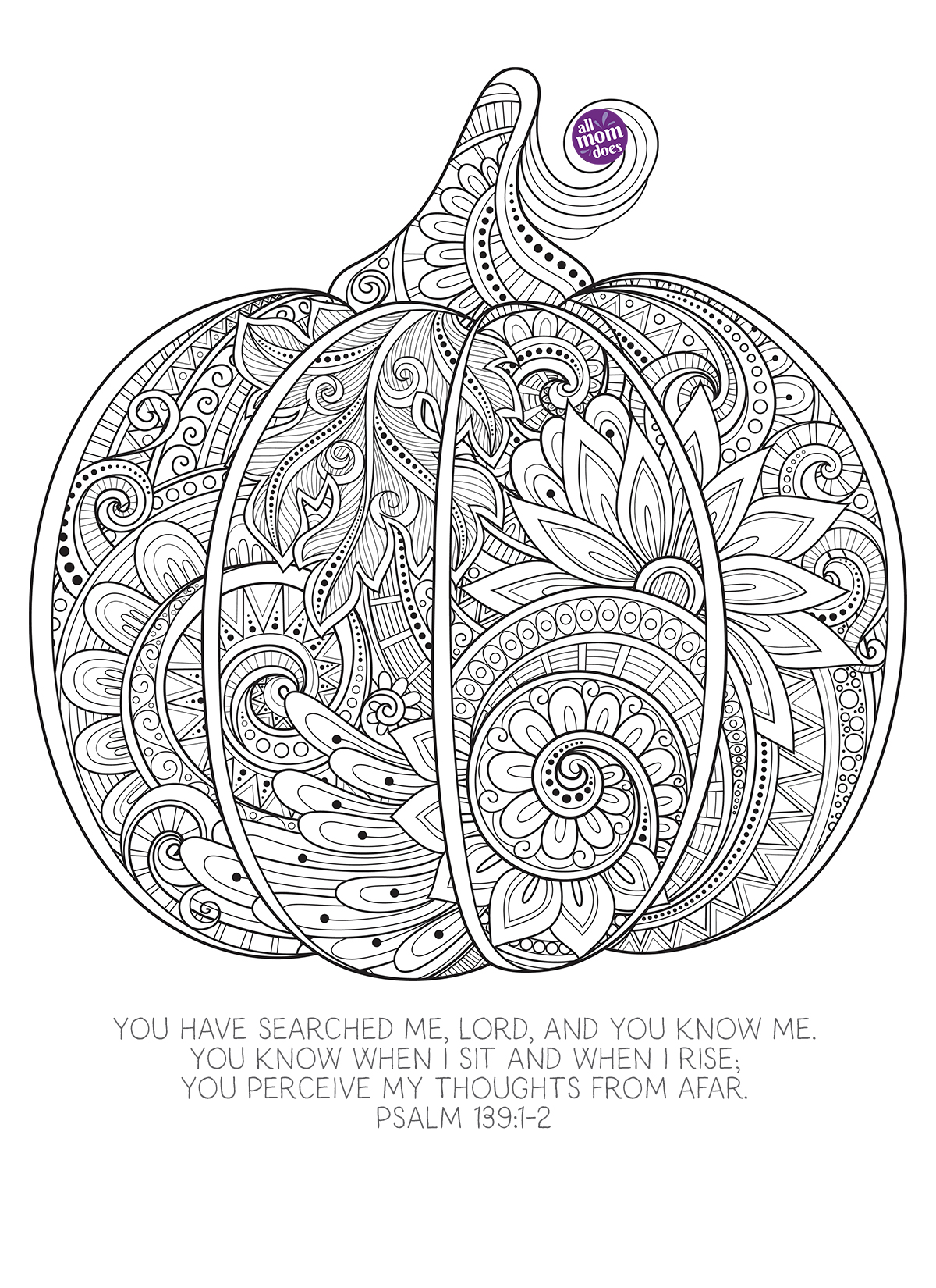 Bible Memory Verse + Coloring Page: Psalm 139:1-2 | AllMomDoes