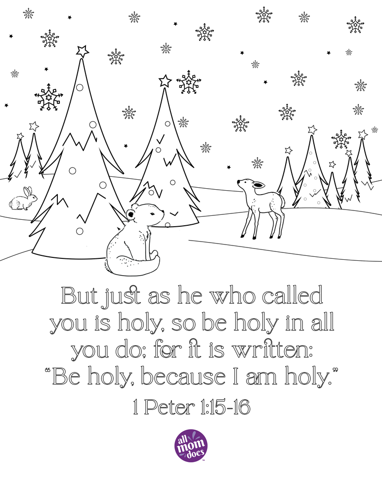 Bible Memory Verse + Coloring Page: 1 Peter 1:15-16 | AllMomDoes