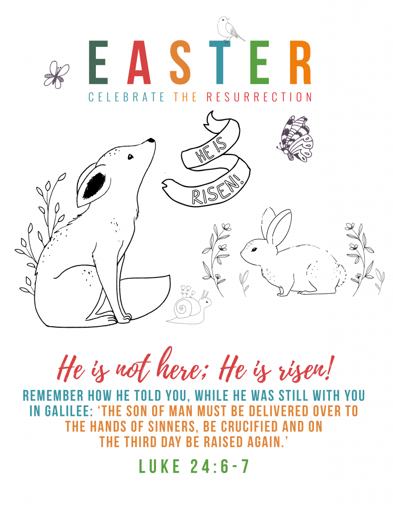 Bible Memory Verse + Coloring Page: Luke 24:6-7 | AllMomDoes